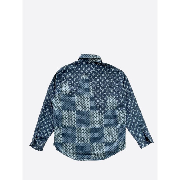 Louis Vuitton Nigo Navy Giant Damier Monogram Button Up Shirt - Picture 2 of 6